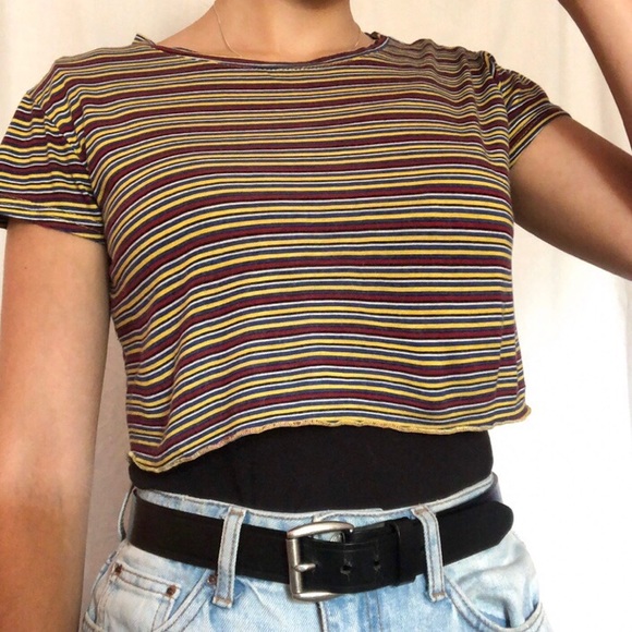 Striped colourful crop top - Picture 1 of 3